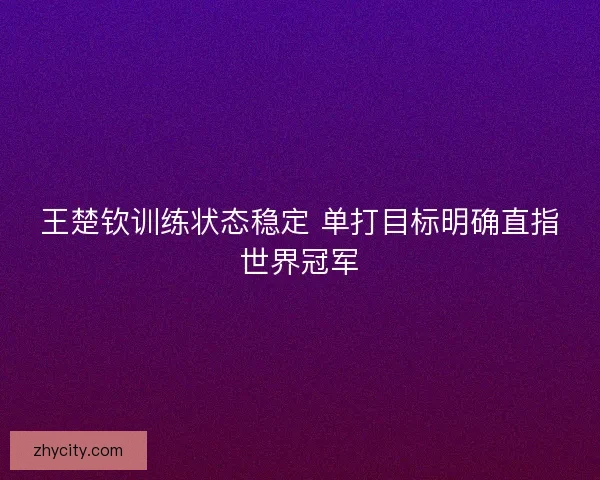 王楚钦训练状态稳定 单打目标明确直指世界冠军