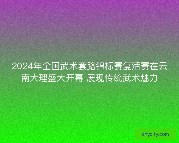 2024年全国武术套路锦标赛复活赛在云南大理盛大开幕 展现传统武术魅力